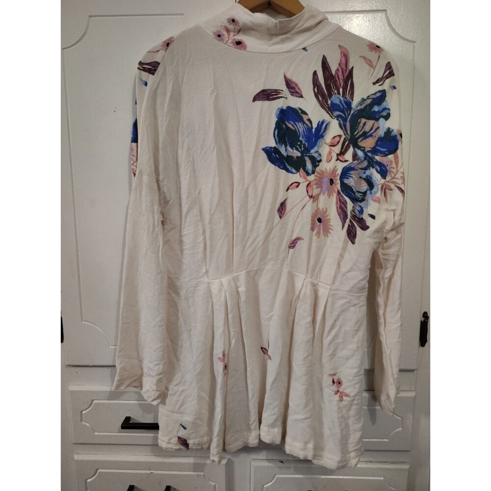 Free People Gemma Ivory Floral Tunic Dress Top Shirt Women's size Small